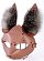Розовая маска  Зайка  с меховыми ушками