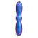 Синий фигурный вибромассажер со спиралевидным рельефом - 15 см.