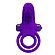 Фиолетовое силиконовое эрекционное кольцо с вибрацией и подхватом мошонки