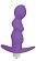 Фиолетовый рельефный вибромассажер с ограничителем - 9,5 см.