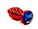 Красная фигурная пробка с синим стразом - 7,3 см.