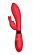 Красный вибратор Yonce с клиторальным зайчиком - 20,5 см.